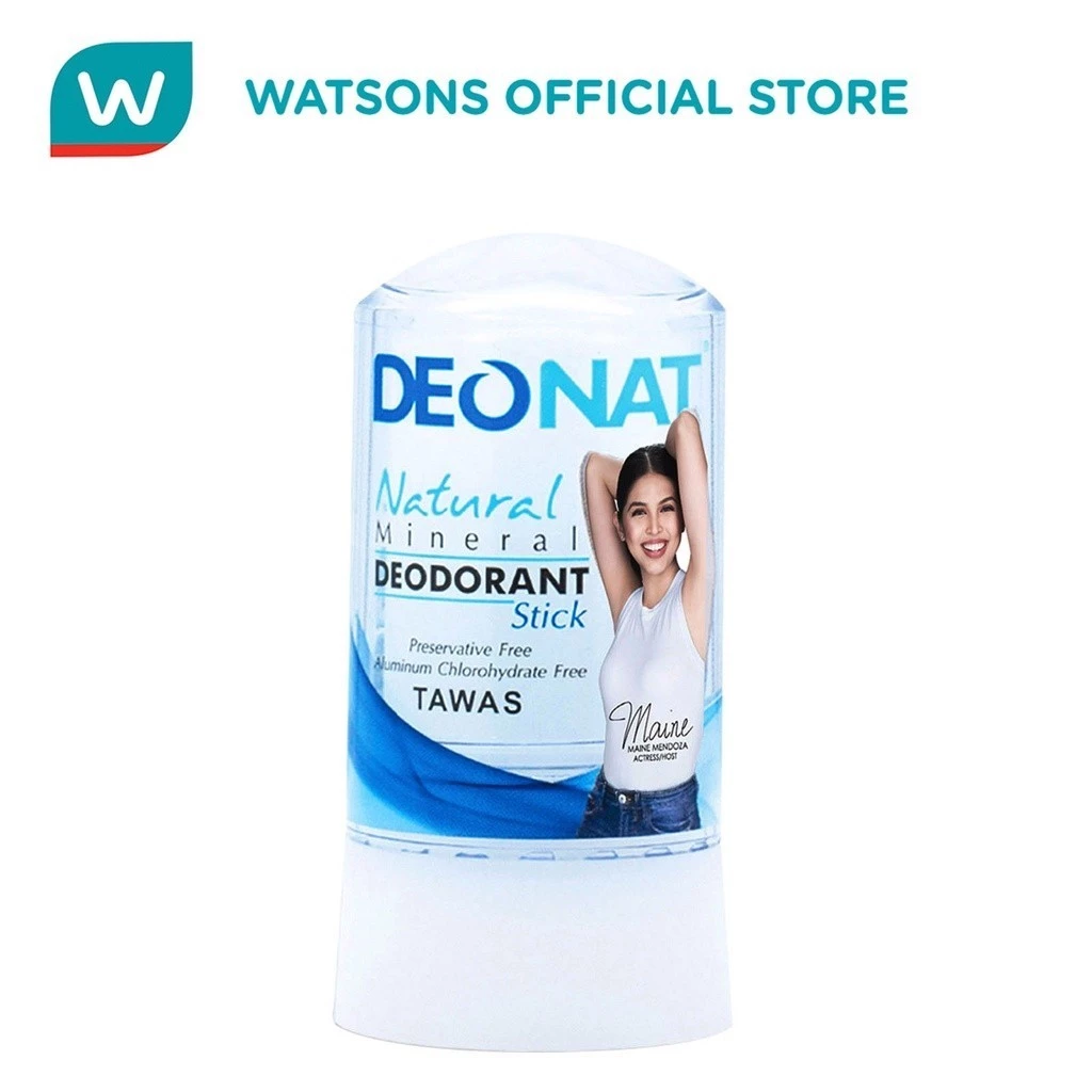 แนะนำ 5 โรลออนขายดี ที่เหมาะกับวัยรุ่นที่มีกลิ่นตัวและกลิ่นเหงื่อ 5 DEONAT Natural Deo Stick สติกแร่ธรรมชาติ โคลสอัพบรรจุภัณฑ์สีขาวน้ำเงิน